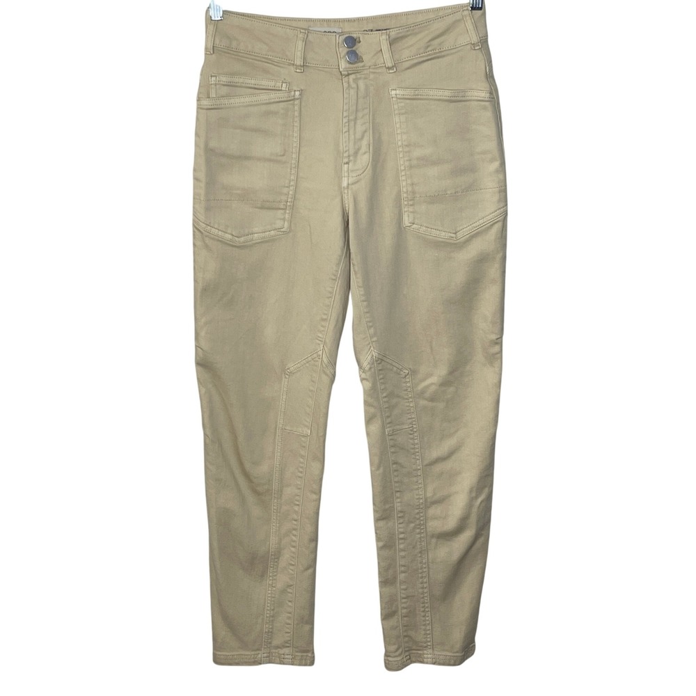 Pilcro Anthropologie Utility Carpenter Pants Khaki High Rise Tapered Size 27